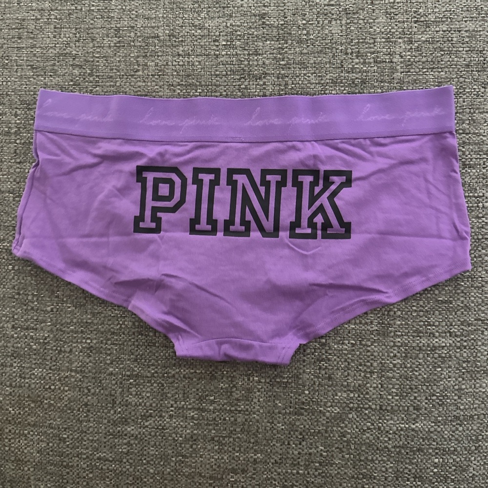 PINK Victoria's Secret Women's Purple Logo Boyshort